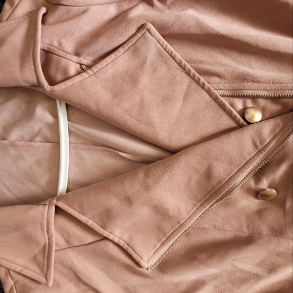 Plus Size Zipper Front Double Breasted Blazer Dress - Picture 2 of 7